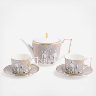 Renaissance Grey Accent 5-Piece Tea Set