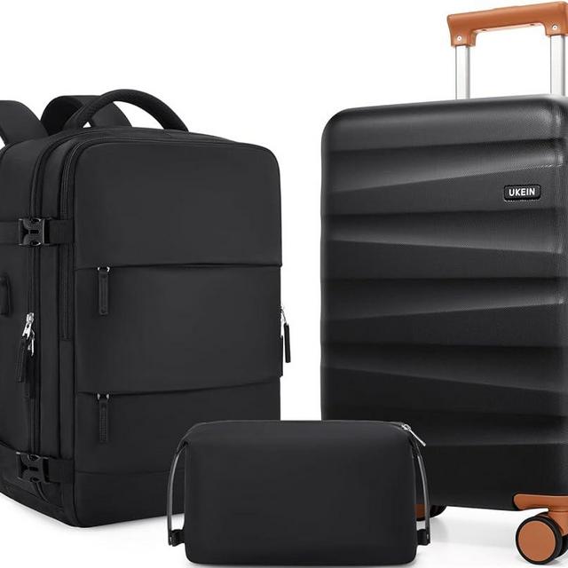 UKEIN Luggage Set with Backpack,Polycarbonate Carry On Luggage Airline Approved with Spinner Wheels, Hardshell Travel Suitcase with TSA Lock,Suitcase Set 3 Piece