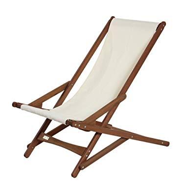 BYER OF MAINE, Pangean Glider Chair, Easy to Fold and Carry, Hardwood, Sling Chair, Wood Beach Chair, Perfect for Camping, Matching Furniture in the Pangean Line, 38"D X 25"W X 39"H, Single, Natural