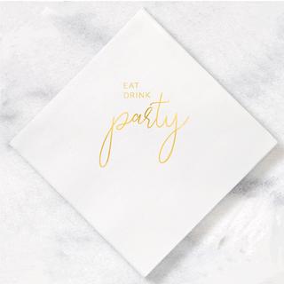 Eat Drink Party Dinner Napkins, Set of 100