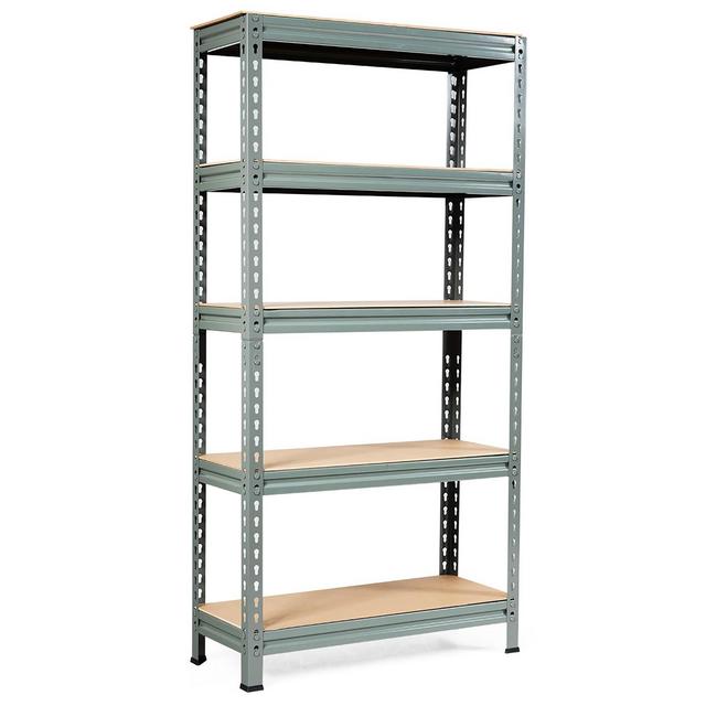 Costway 5-Tier Metal Storage Shelves 60'' Garage Rack W/Adjustable Shelves Gray