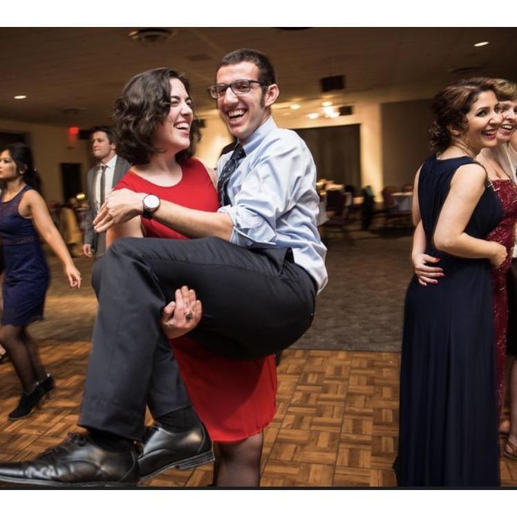 Having fun at Stephen & Kim's wedding