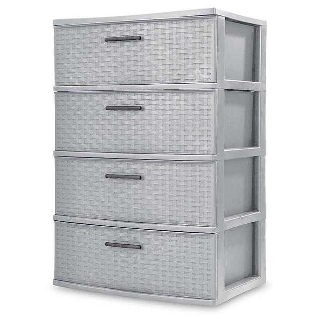 UNIIR 4 Drawer Wide Weave Tower (Color : Cement)