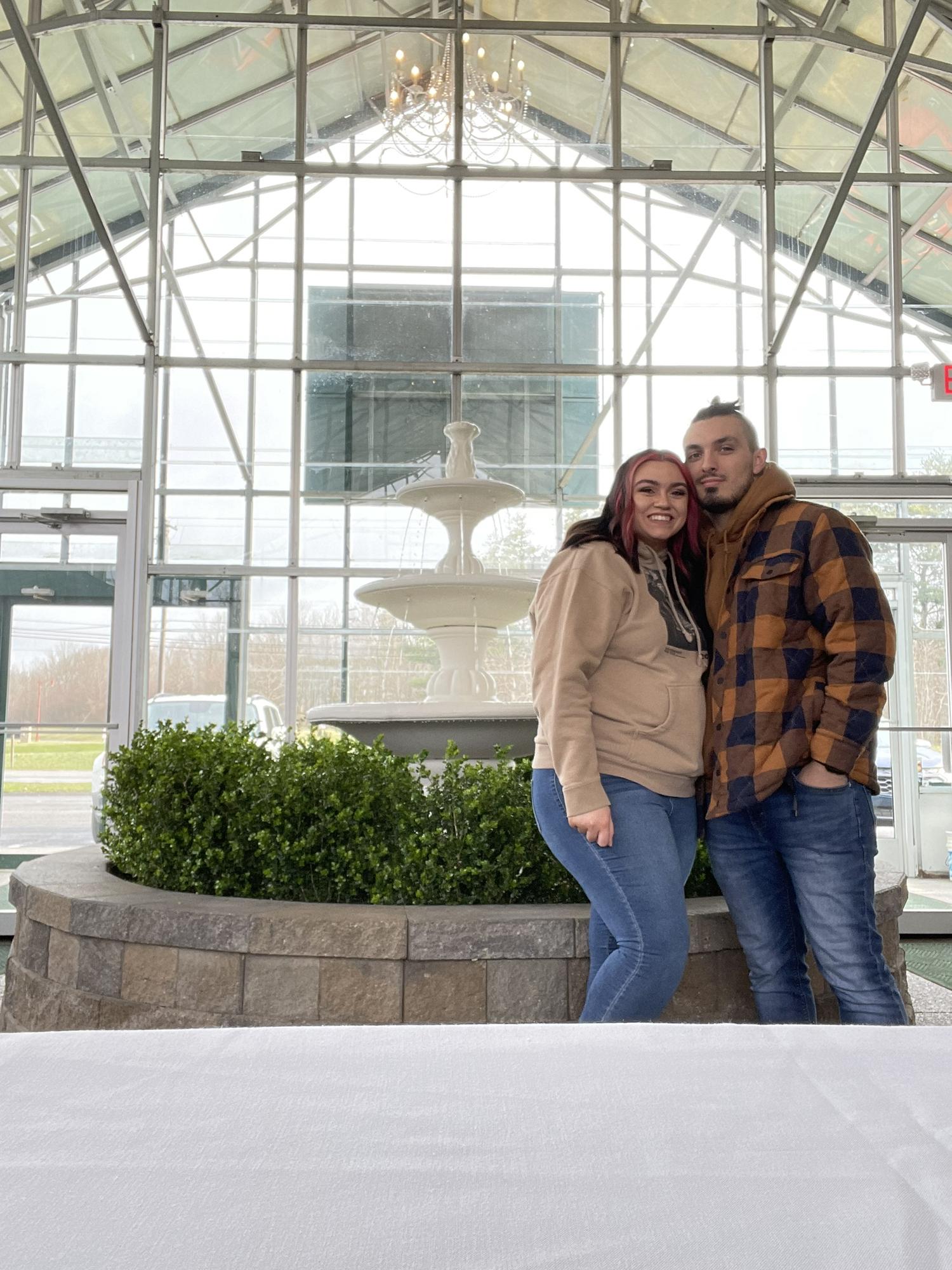 The first time we visited the wedding venue. Audrey actually told Ryan a month before this visit that the two should pretend to be engaged just to tour the venue. Little did she know, 10 days before their visit, Ryan would propose to her. 

3-26-2021