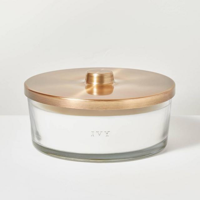 5-Wick Clear Glass Ivy Knob-Lid Jar Candle 28oz - Hearth & Hand™ with Magnolia