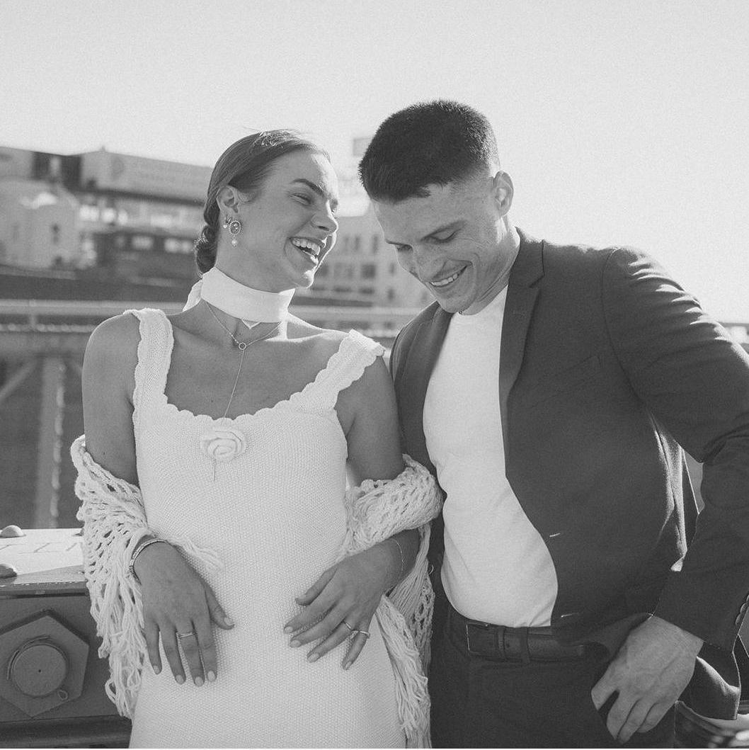 One of our favorites from our engagement shoot on the Brooklyn Bridge