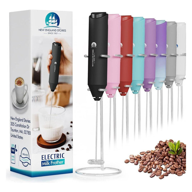 Powerful Handheld Milk Frother with Stand – Fast Foam Maker & Drink Mixer for Coffee, Latte, Matcha, and More