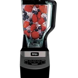 Ninja Blender, For-Smoothies, Salsa, Shakes, Slush, and-Frozen Drinks, Pitcher, and-Lid, for-Kitchen, Crushes Ice, Fruit, and-Veggies, 1000-Watt, Dishwasher Safe, Black, NJ601AMZ​