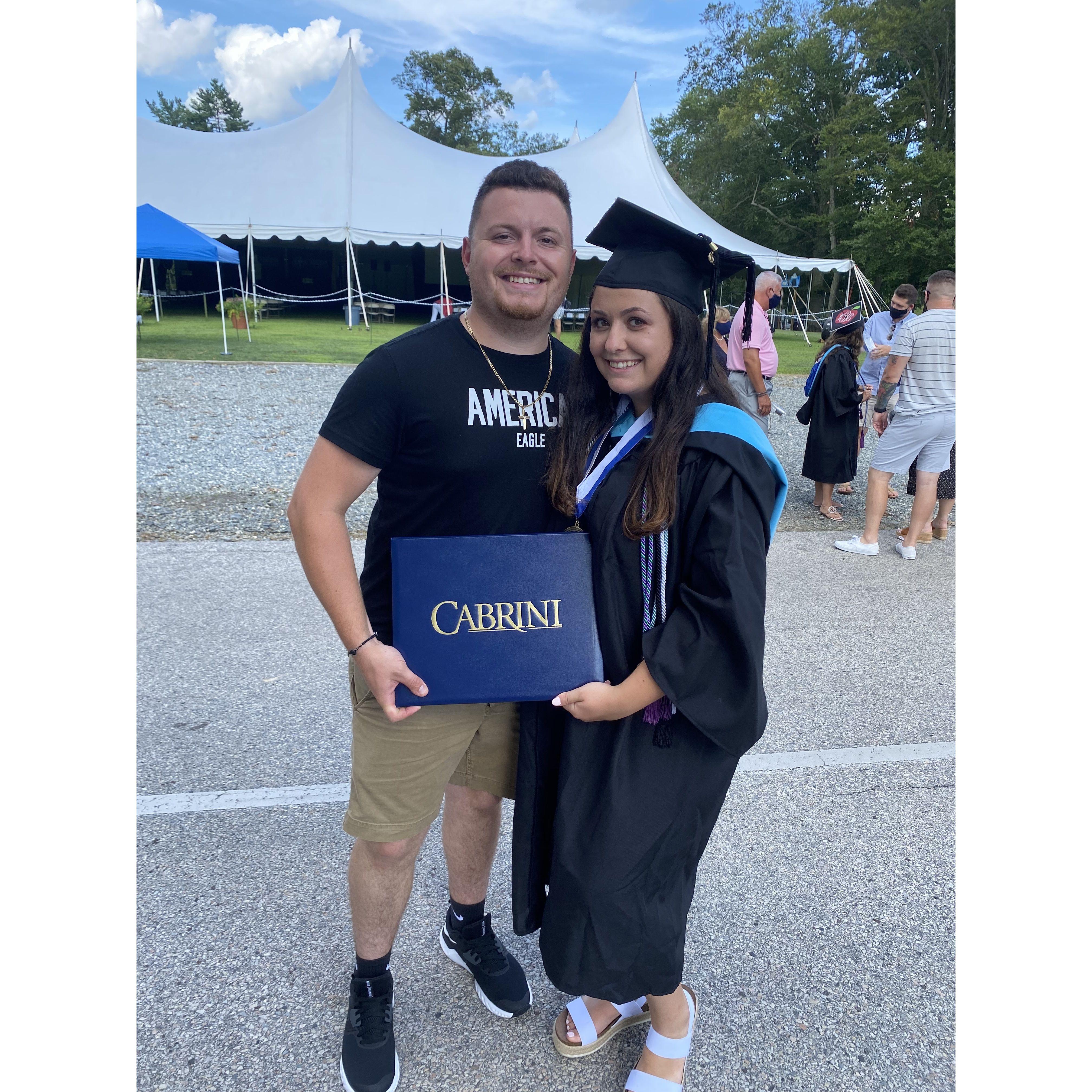 Danielle's graduation with her Bachelors Degree at Cabrini University in 2020