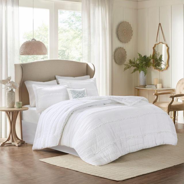 Madison Park Celeste 5-Piece King Comforter Set in White