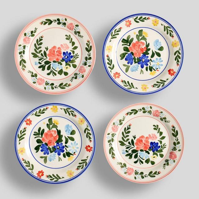 Paloma Stoneware Salad Plates, Mixed Set of 4