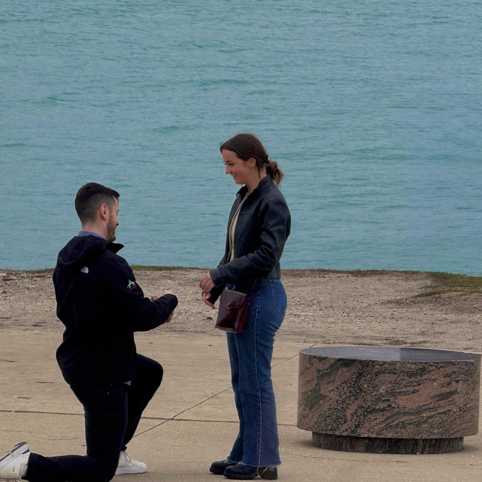 April 13th, 2025 Chicago, IL. The proposal!!!!!!!!!!!!!!! (spoiler: she said yes)