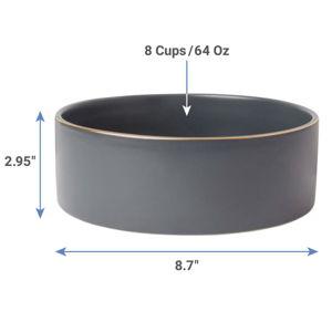 FRISCO Modern Gold Rim Ceramic Bowl, Deep Sea Blue, Small: 1.5 cup - Chewy.com