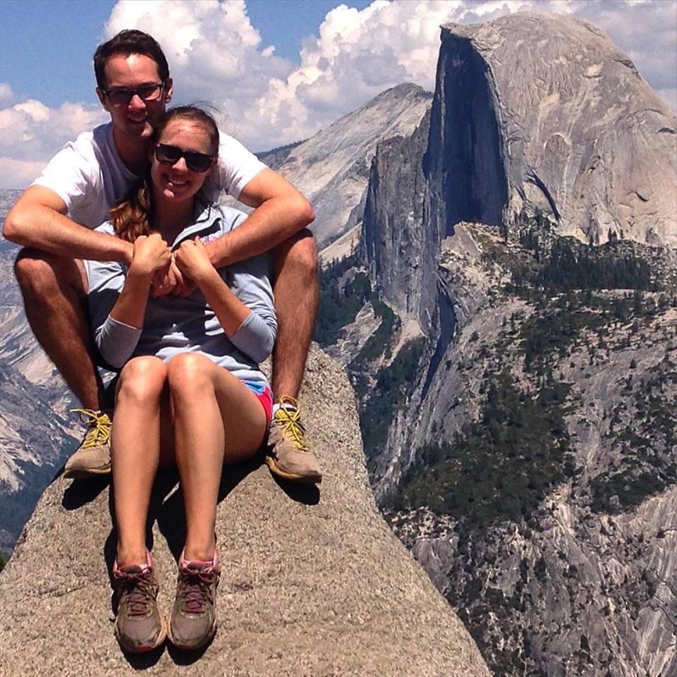 Yosemite - one of our favorite places! See that peak behind Half Dome? We would get engaged there 4 years later...