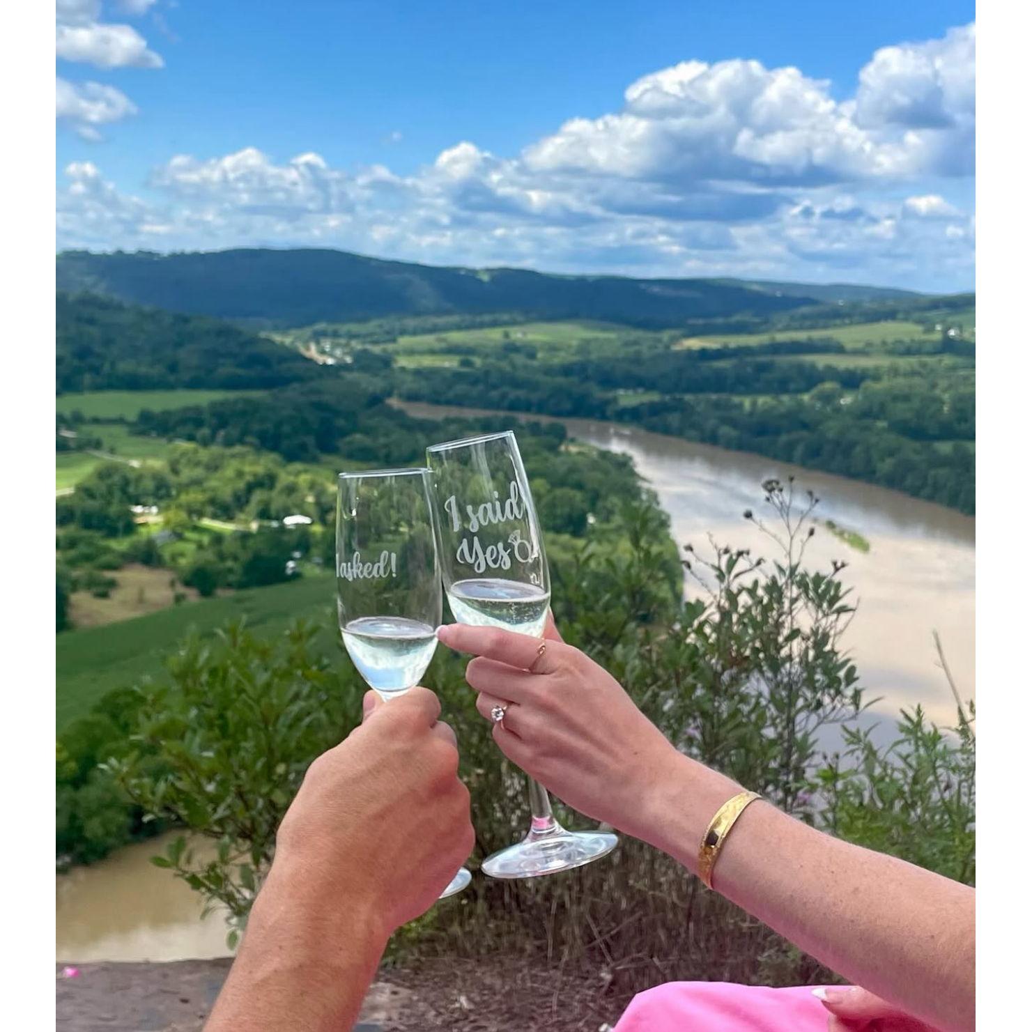 Toasting to our engagement