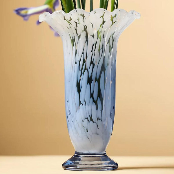 Stella Scalloped Confetti Glass Vase