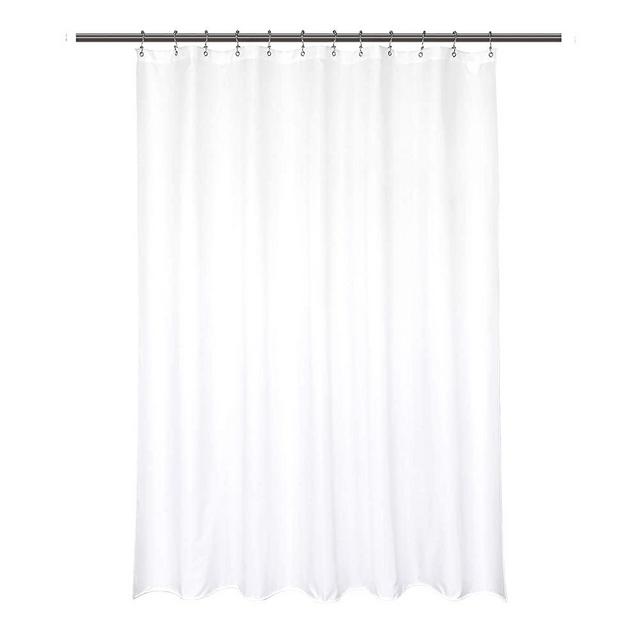 Barossa Design Waterproof Fabric Short Shower Curtain Liner 72" W x 66" H - Hotel Quality, Machine Washable, White Shower Liner for Bath Tub, 72x66