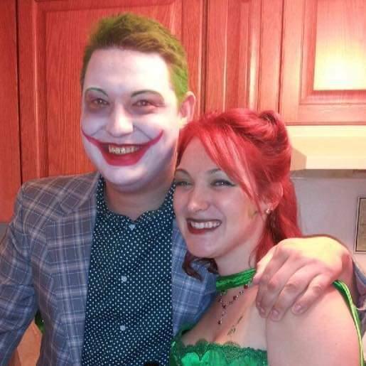 Amanda and John on their way to a Halloween party.