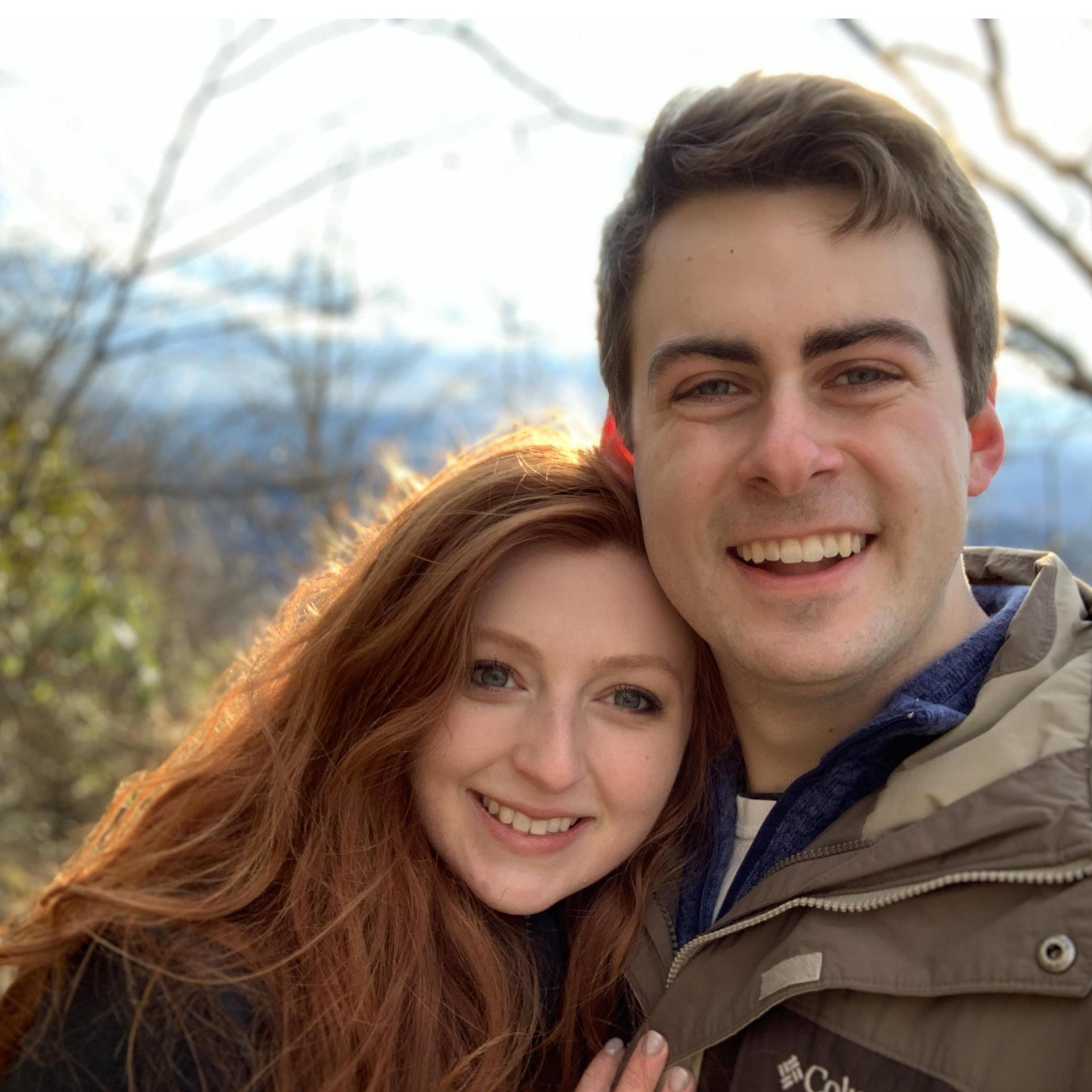 This was on the way down from the mountain after we just got engaged!