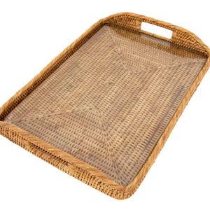 Artifacts Trading Co. Rectangular Tray with Glass Insert