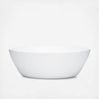 White on White Large Round Vegetable Bowl