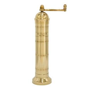 The Original Greek Salt Mill 9 Inch Tall | European Salt Mill Grinder with Crank Handle | Manual Salt Grinder | Salt Refillable - Brass