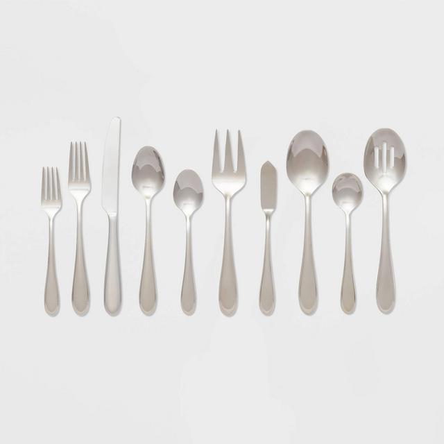 45pc Luxor 18/10 Stainless Steel Flatware Set - Threshold Signature™