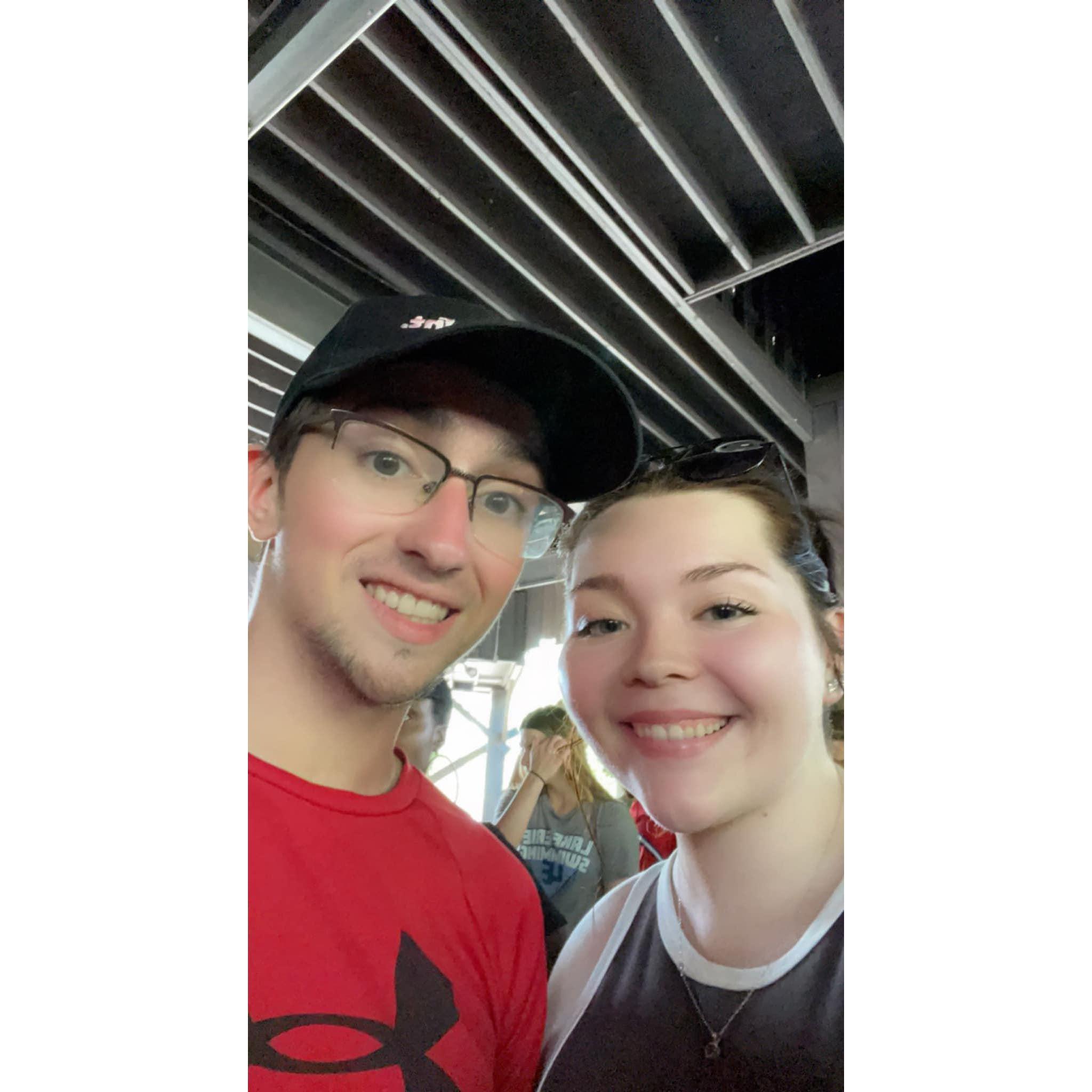 August 2022. Jayden takes Audrey on some rollercoasters. (She eventually got motion sick)
