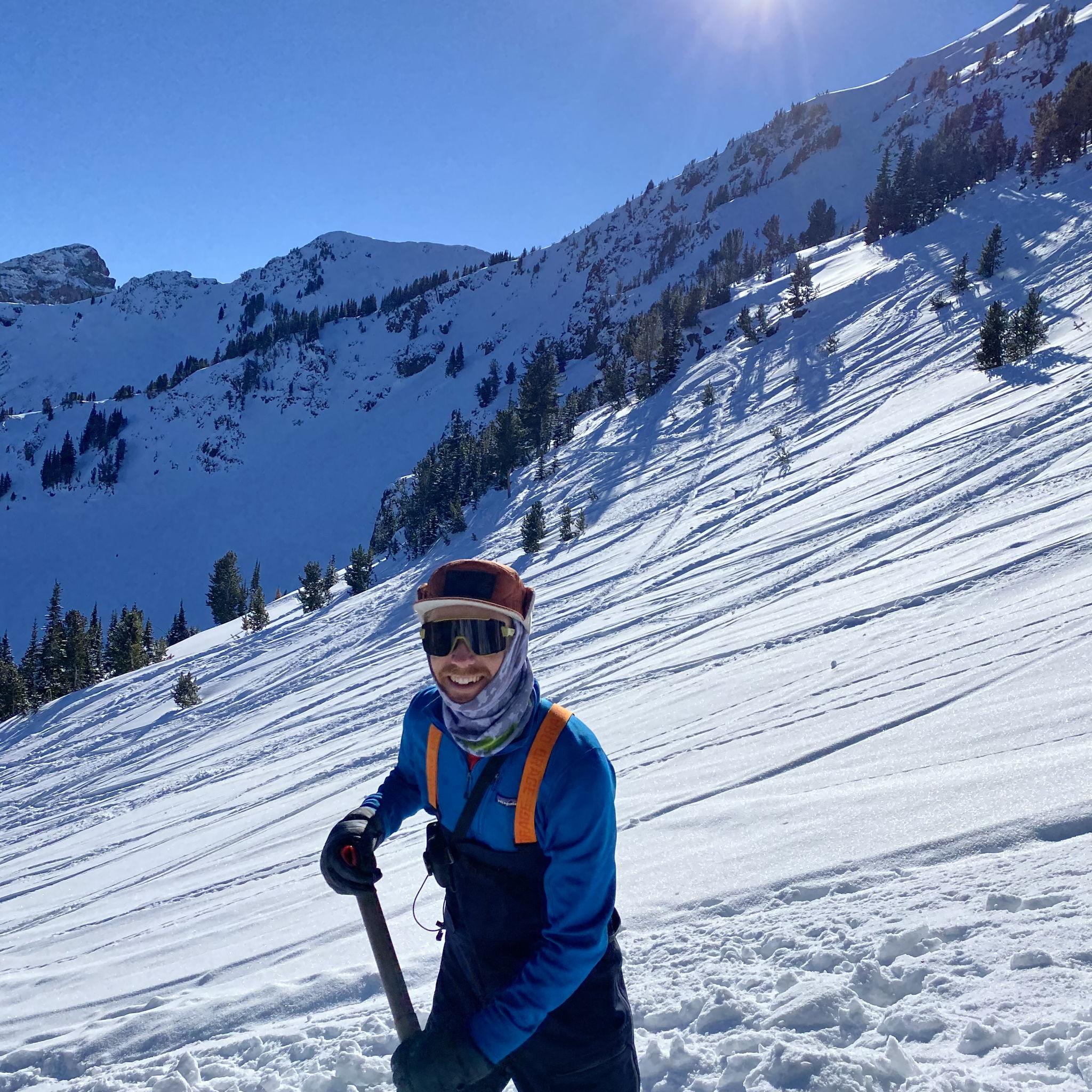 Our first date, skiing up Blackmore peak