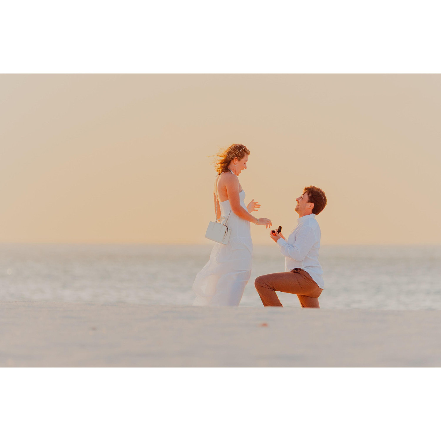 the moment we got engaged! Eagle Beach, Aruba