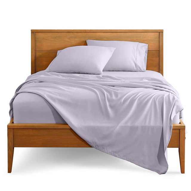 Bare Home Queen Sheet Set - 1800 Ultra-Soft Microfiber Queen Bed Sheets - Double Brushed - Deep Pockets - Easy Fit - 4 Piece Set - Bed Sheets (Queen, Light Lavender)