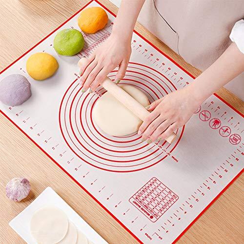 Non Slip Silicone Pastry Mat, Large Non-stick Baking Mat for Rolling Dough, Baking, Fondant, Pie Crust, Pizza, Bread, Cookie- Easy Clean Kneading Mats with Measurements(16" x 24")