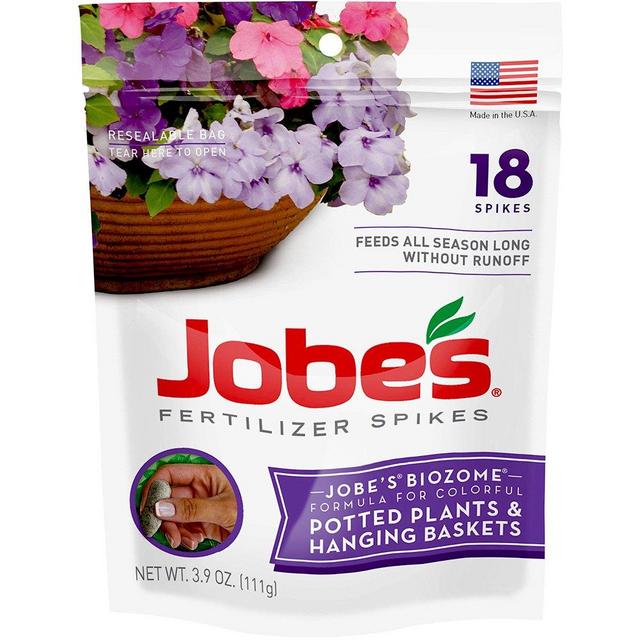 Jobe's Hanging Baskets and Potted Plants Fertilizer Spikes, 18 Spikes