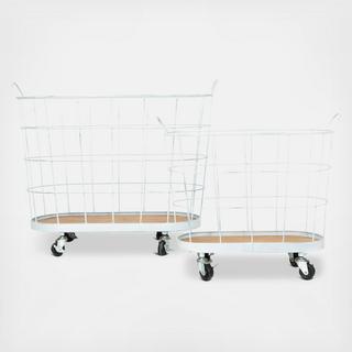 2-Piece Laundry Baskets on Wheels Set