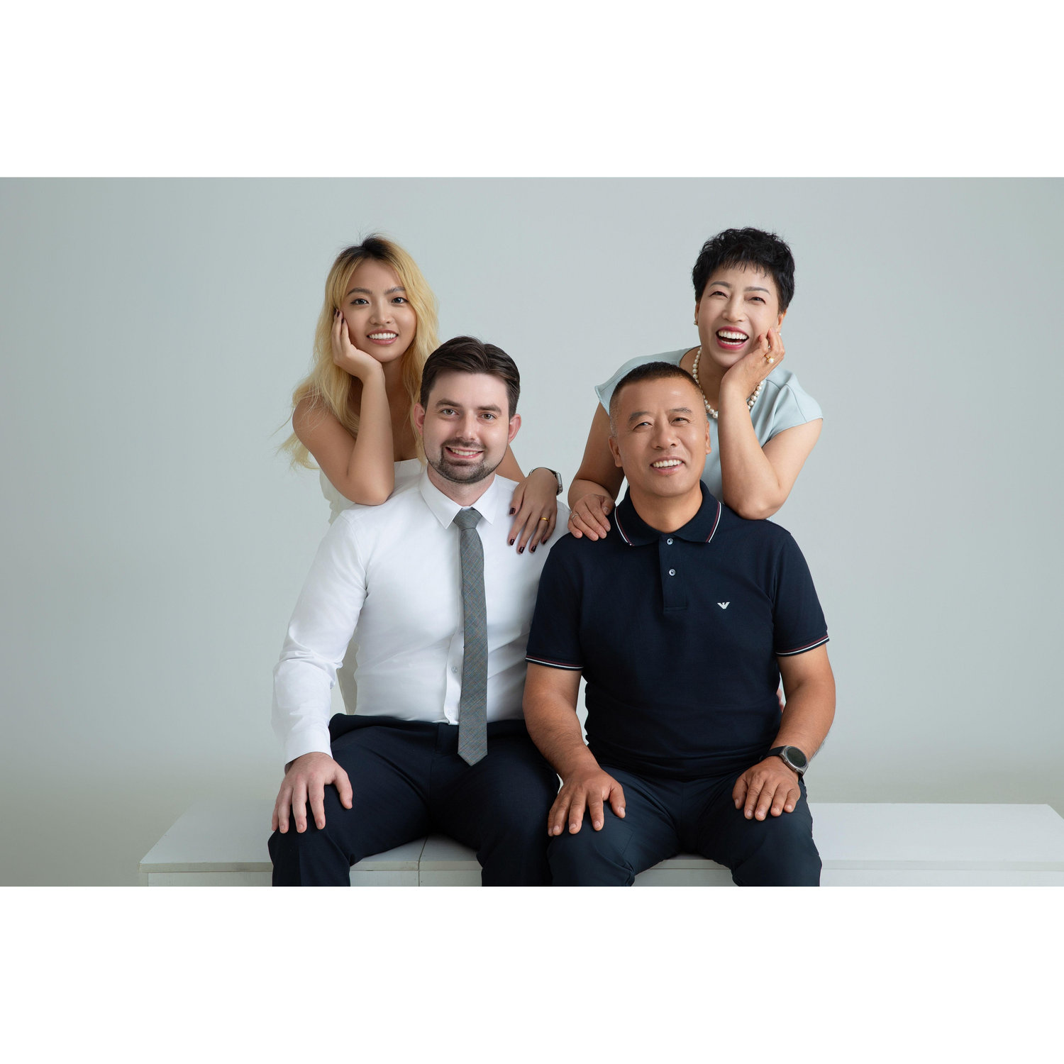 Miao and Andrew with Miao's parents.