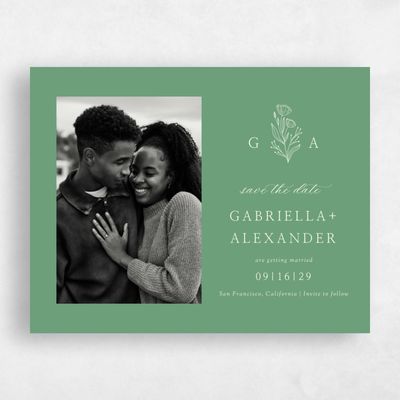 Green Wedding Save the Date - Vanora Photo