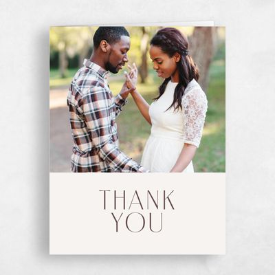 Light Oatmeal, Beige Wedding Thank You - Brooklyn Photo