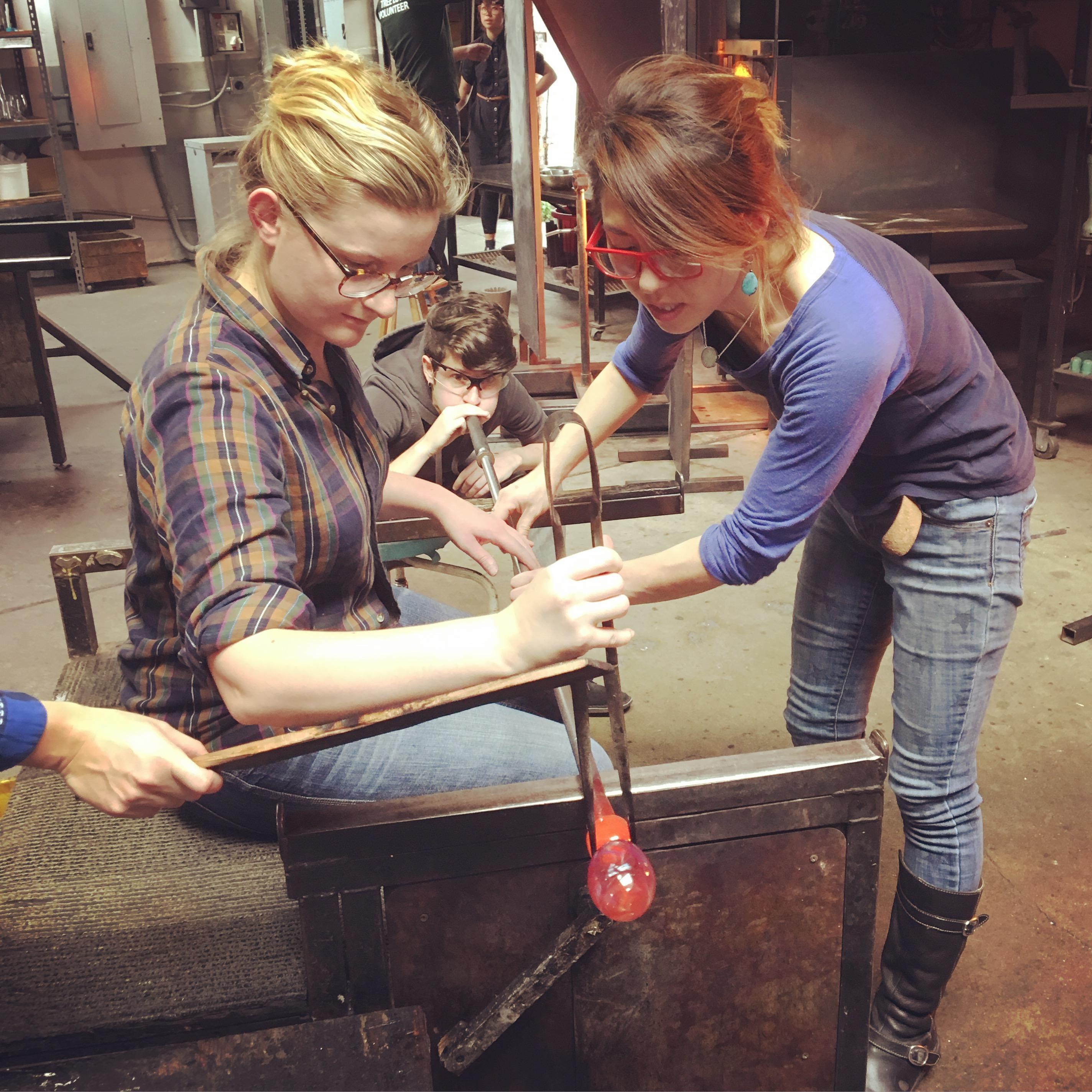 Dec 2015 // Glassblowing class together - we made ornaments!