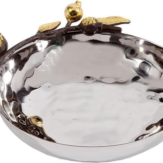 Yair Emanuel Steel Bowl with Pomegranate Branch
