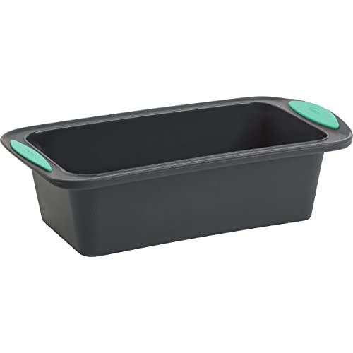 Trudeau Structure Loaf Pan Silicone Bakeware, 8.5" x 4.5", Mint/Black