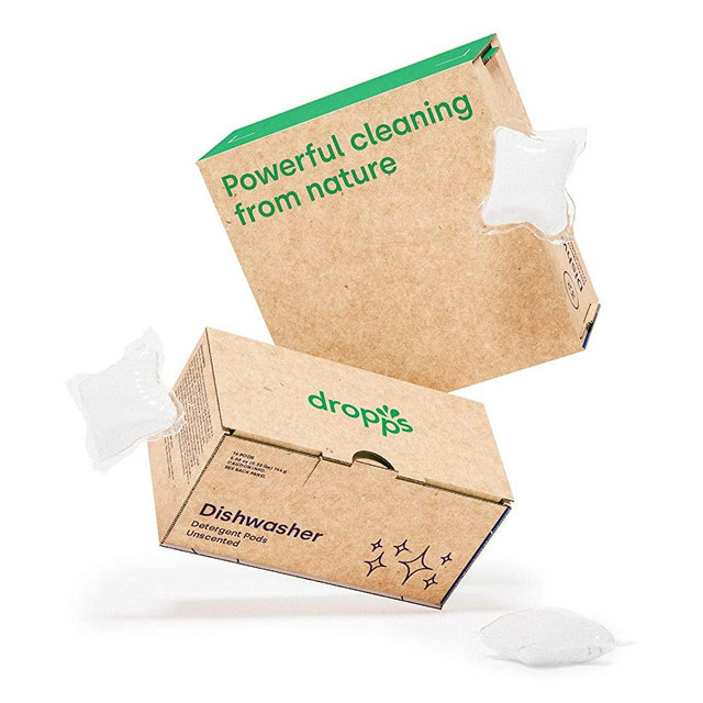 Dropps Dishwasher Detergent Pods: Unscented | 32 Count | Sparkling Shiny Dishes | Powers Away Baked On Food | Deep Cleans No Pre-Wash | Powered by Natural Mineral-Based Ingredients | Low Waste Packaging
