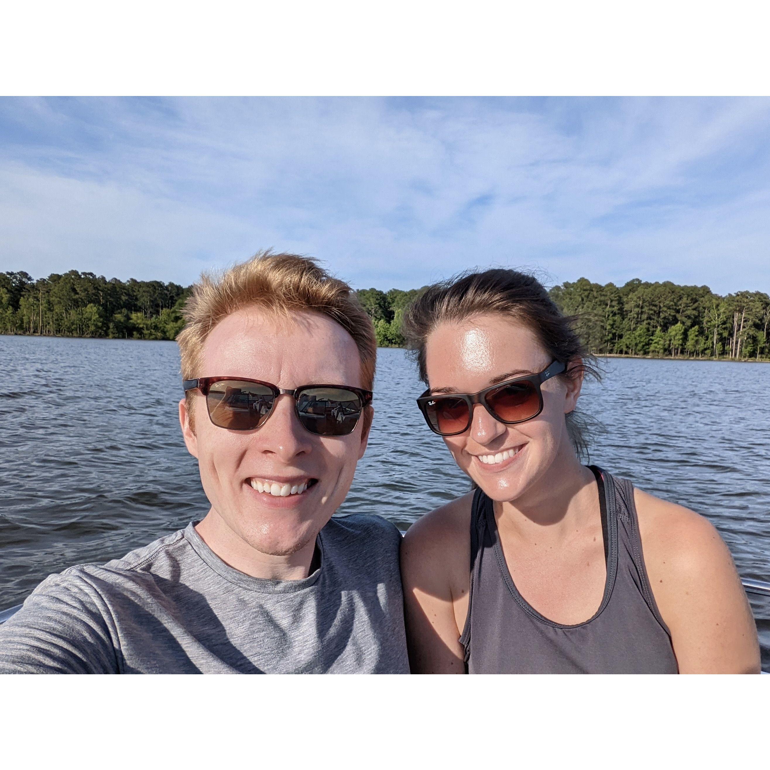 First boat ride on Jordan Lake -June 2022