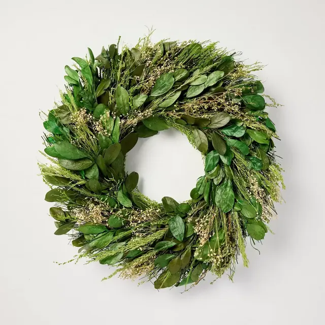 21" Preserved Mixed Leaf and Grass Spring Wreath - Hearth & Hand™ with Magnolia