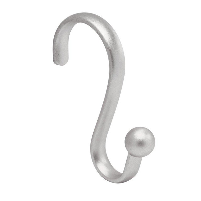 iDesign Axis Decorative Steel Shower Curtain Hooks - 2.91" x 0.5" x 2.11", Silver (Pack of 12)