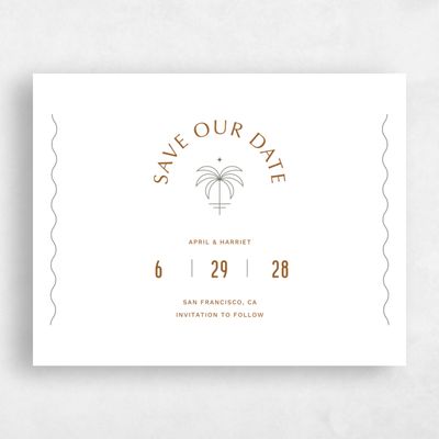 White Wedding Save the Date - Monraz Landscape