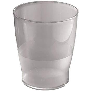 mDesign Slim Round Plastic Small Trash Can Wastebasket, Garbage Container Bin for Bathrooms, Powder Rooms, Kitchens, Home Offices, Kids Rooms - Charcoal Gray