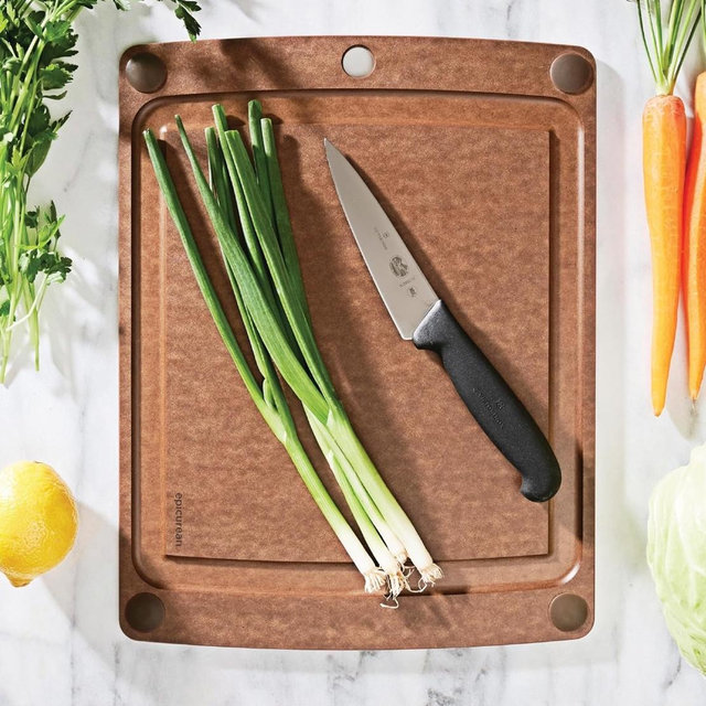All-in-One 14.5" × 11.25" Cutting Board in Nutmeg