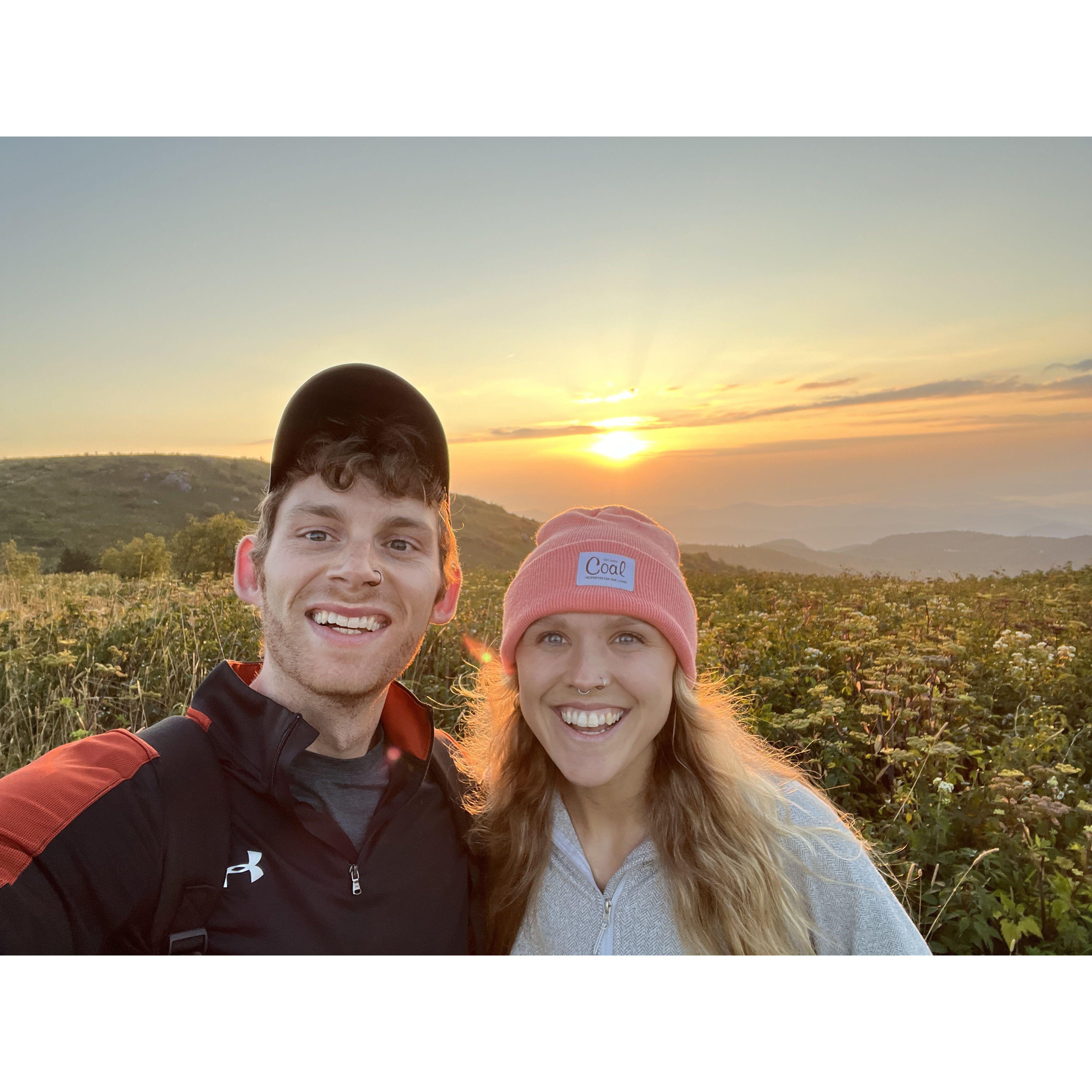 Our first sunrise hike at Black Balsam Knob!