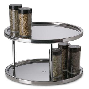 Stainless Steel Two-Tier Turntable Spice Rack