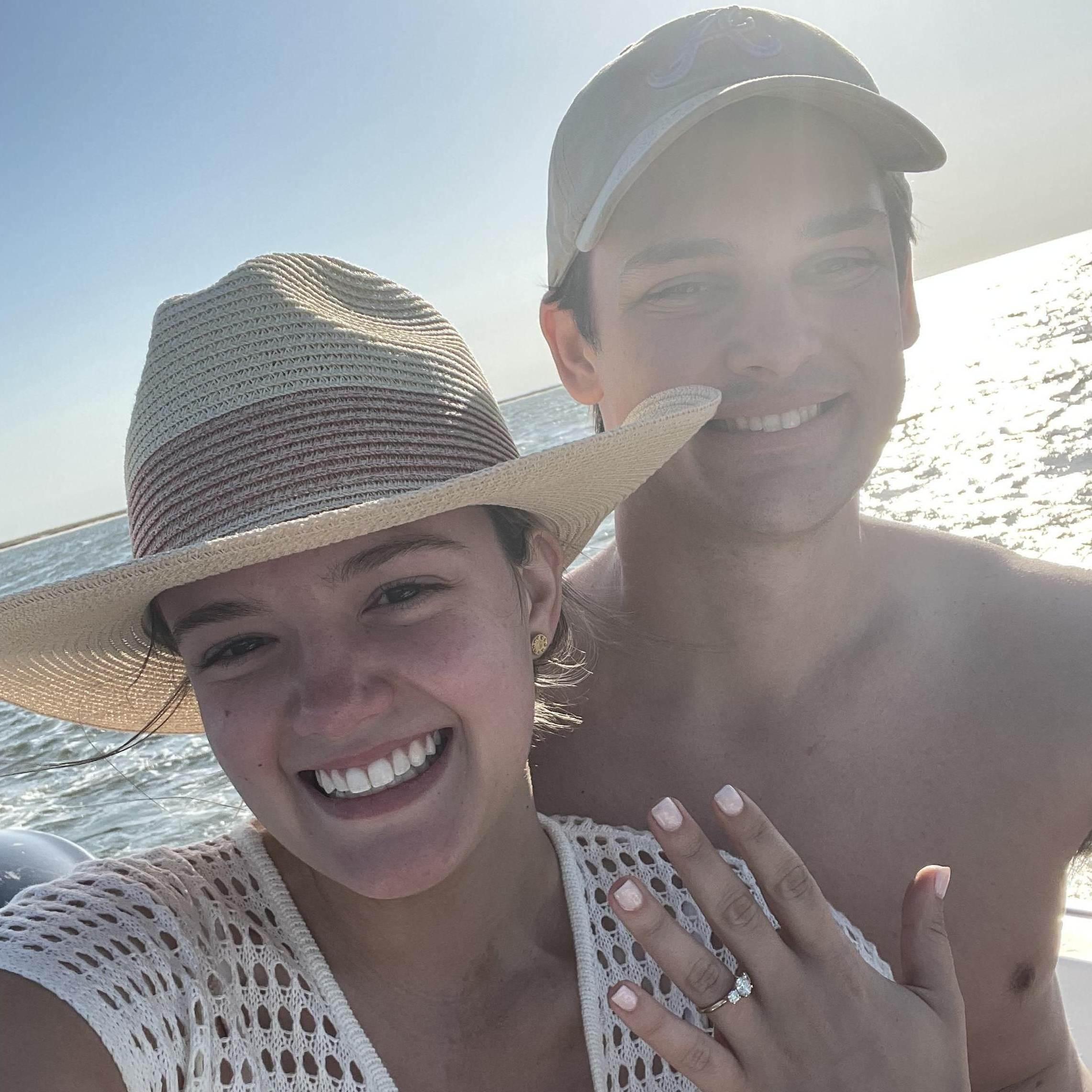 As we were soaking in the first moments of being engaged.